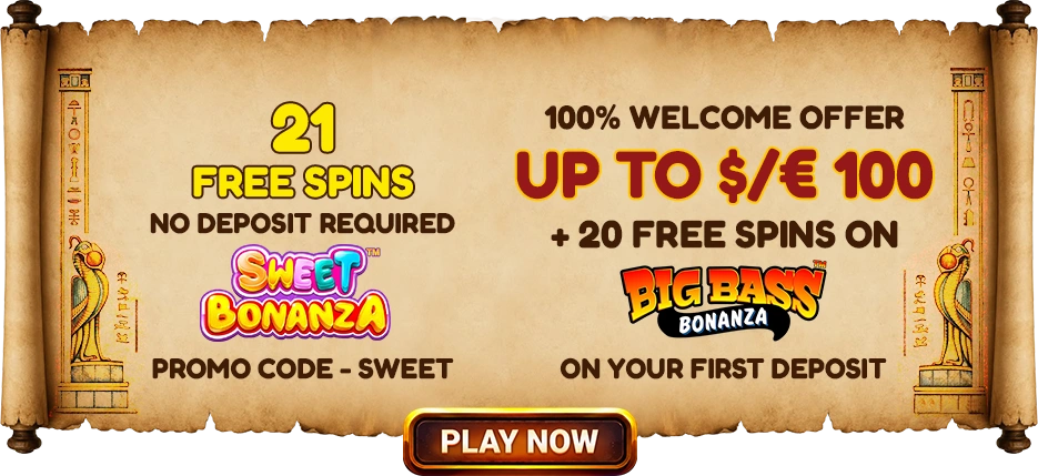 21 Free Spins No Deposit Required + 100% Welcome Offer Up To $/100 + 20 Free Spins on Big Bass Bonanza
